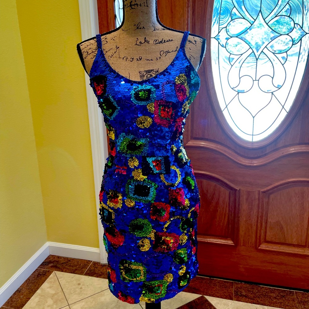 Vintage multi-sequins dress LORD &Taylor